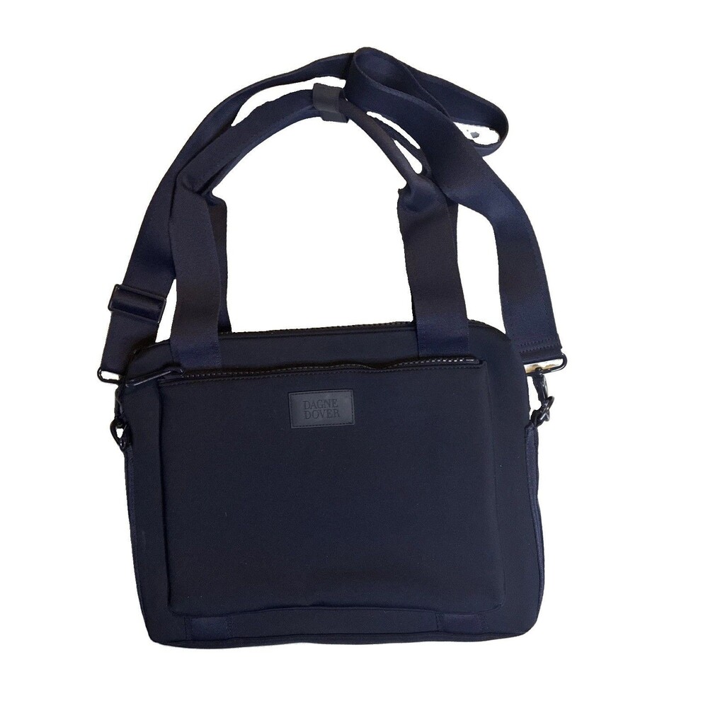 Dagne Dover Ryan Navy Neoprene Laptop Bag Work Tote 14x11” Shoulder Bag Unisex
